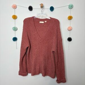 Anthropologie Sleeping on Snow Rose Mauve Oversized Sweater